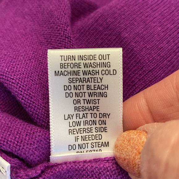 Studio Works women’s ribbed V-neck purple sweater long sleeves plus size 1X - Picture 7 of 12
